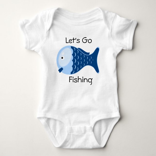 Let's Go Fishing Baby One Piece Tee (Front)