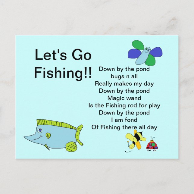 Let's go Fishing Card with Poem (Front)