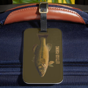 Let's Go Fishing Largemouth Bass Fish Luggage Tag