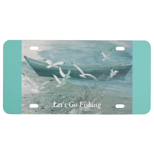 Let's Go Fishing License Plate (Front)