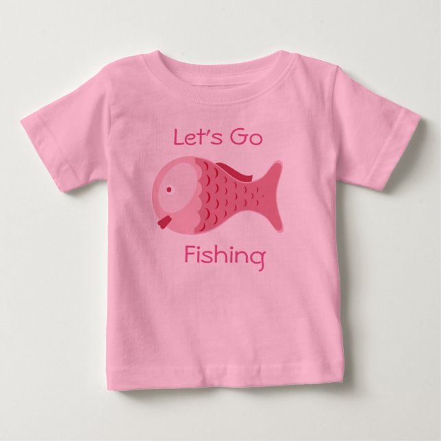 Let's Go Fishing Organic Baby One Piece Tee (Front)