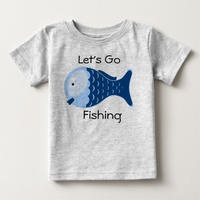 Let's Go Fishing Organic Baby One Piece Tee (Front)