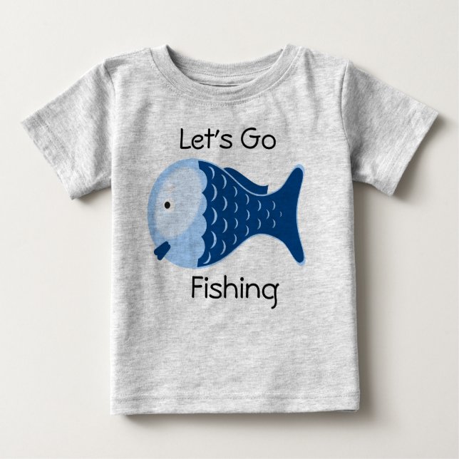 Let's Go Fishing Organic Baby One Piece Tee (Front)