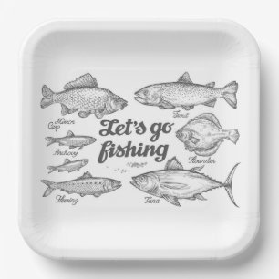Lets Go Fishing Paper Plates