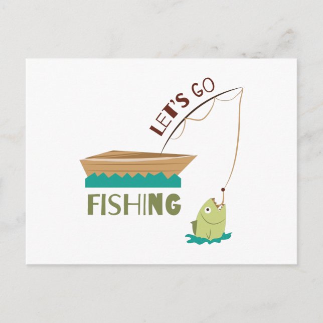 Lets Go Fishing Postcard (Front)