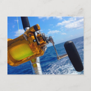 Let's go fishing postcard