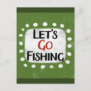 Let's Go Fishing Postcard