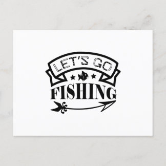 Lets Go Fishing Postcard