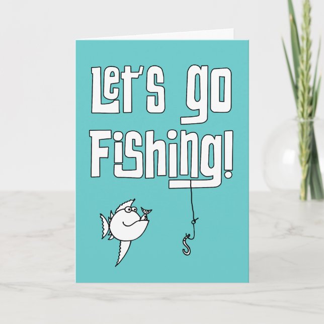 Let's go fishing (You color it!) Card (Front)