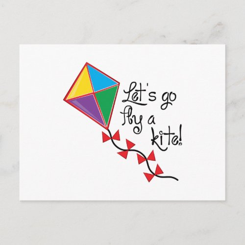 Lets Go Fly a Kite Postcard