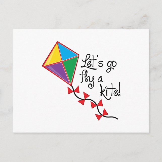 Lets Go Fly a Kite Postcard (Front)