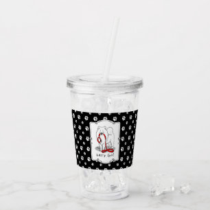 Let's Go! (for a walk) Samoyed w red leash Funny Acrylic Tumbler