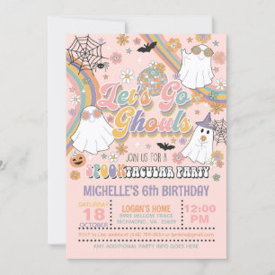 Let's Go Ghouls Birthday Invitation - Girl (Pink)