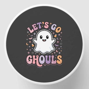 Lets Go Ghouls Cute Halloween Ghost Graphic Design Mini Candle Favors