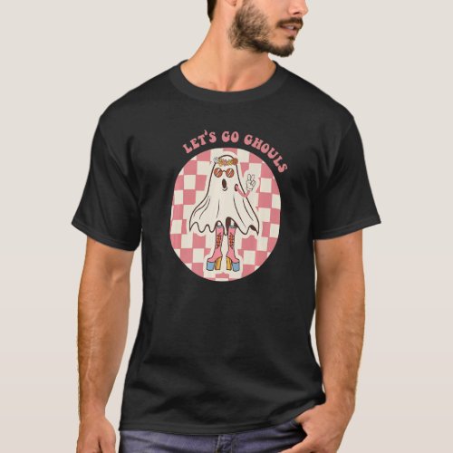 Lets Go Ghouls Disco Ball Ghost Spooky Halloween  T_Shirt