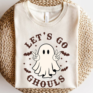 Lets Go Ghouls Funny Ghost Halloween Retro T-Shirt