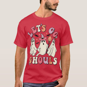 Let's Go Ghouls Ghost Groovy Halloween Retro T-Shirt
