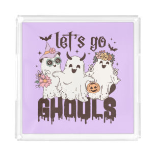 Let's Go Ghouls Halloween Acrylic Tray