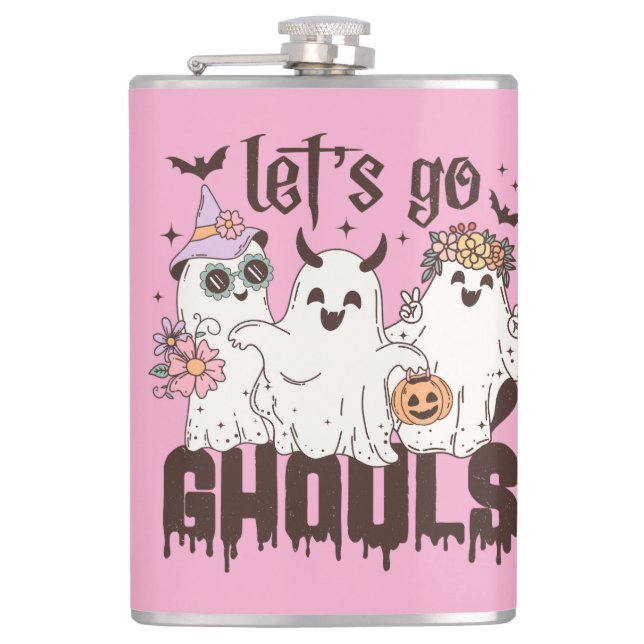Let's Go Ghouls Halloween Flask (Front)