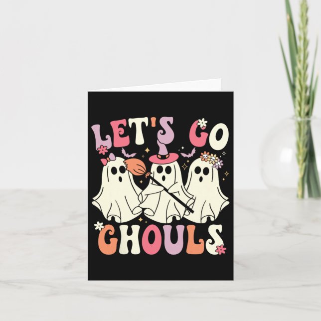 Let's Go Ghouls Halloween Ghost Costume Retro Groo Card (Front)