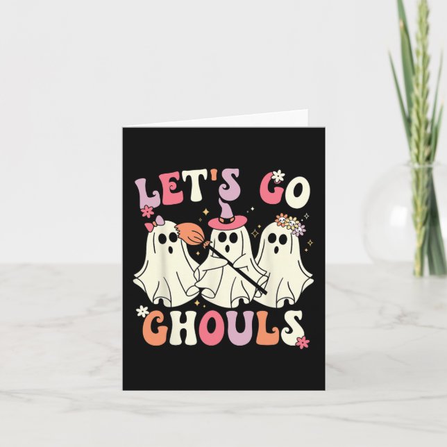 Let's Go Ghouls Halloween Ghost Costume Retro Groo Card (Front)