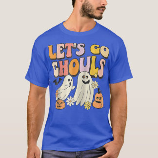 Lets Go Ghouls Halloween Ghost Groovy Retro 70s Hi T-Shirt