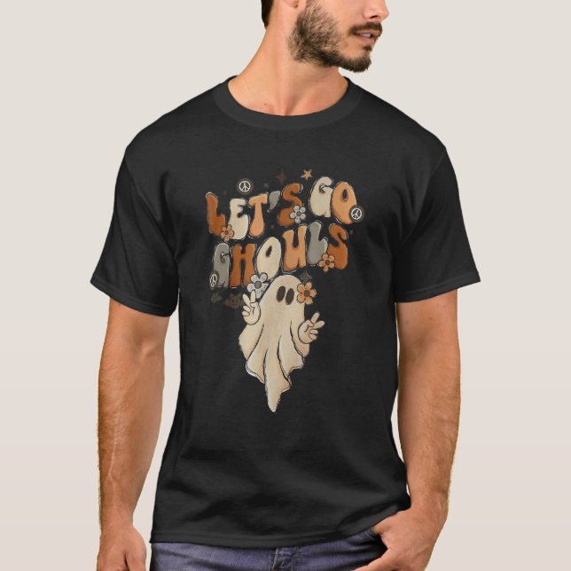 Let's Go Ghouls Halloween Ghost Outfit Costume Ret T-Shirt (Front)