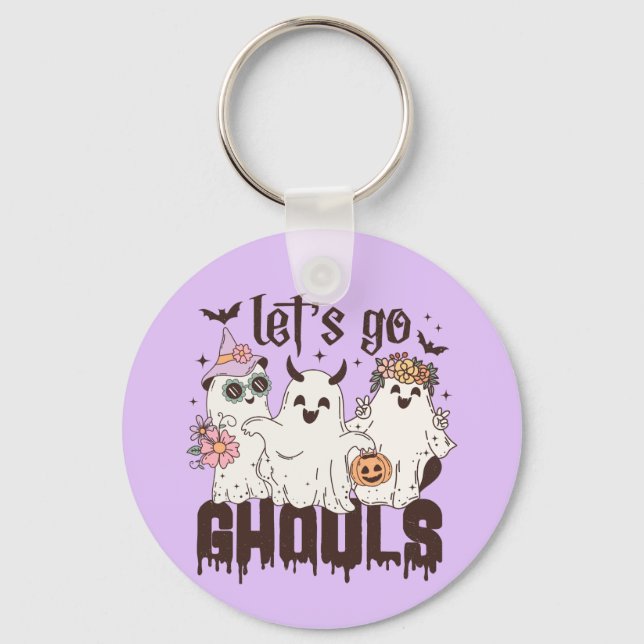 Let's Go Ghouls Halloween Keychain (Front)