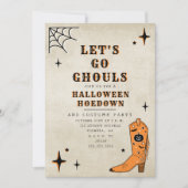 Let's Go Ghouls Halloween Party Cowboy Boot Invitation (Front)