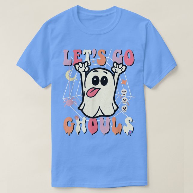 Let's Go Ghouls Halloween Shirt Ghost Costume Men  (Design Front)