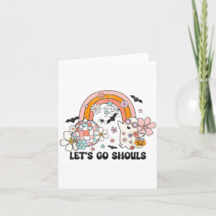 Let's go ghouls retro disco halloween outfit card