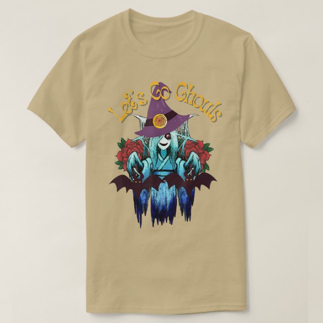 Let's Go Ghouls Retro Ghouls, Hippie Halloween  T-Shirt (Design Front)