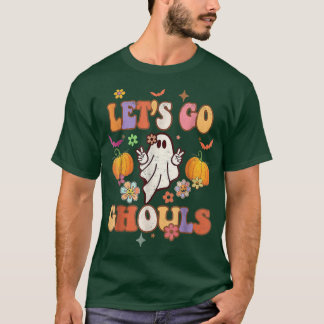 Let's Go Ghouls Retro Groovy Halloween Ghost Pumpk T-Shirt