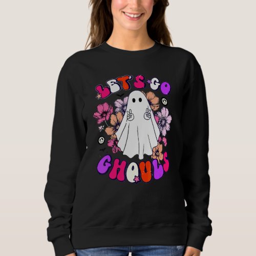 Let's Go Ghouls Retro Halloween Bachelorette Brida Sweatshirt