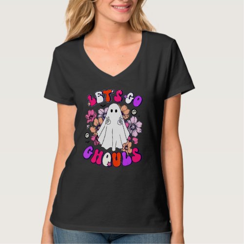 Let's Go Ghouls Retro Halloween Bachelorette Brida T-Shirt