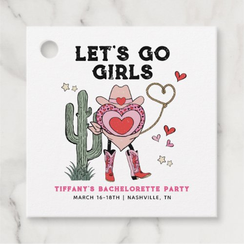 Lets Go Girls Cowgirl Bachelorette Weekend Favor Tags