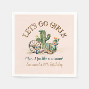 Lets Go Girls Cowgirl Rodeo Custom Blush Pink Napkins