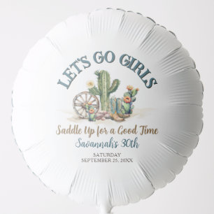 Lets Go Girls Cowgirl Rodeo Theme Birthday Party Balloon