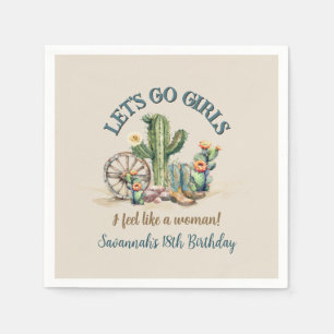 Lets Go Girls Cowgirl Western Birthday Party Napkins