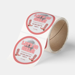 Lets Go Girls Disco Cowgirl Bachelorette Classic Round Sticker