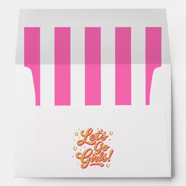 Let's Go Girls Disco Cowgirl Bachelorette Party Envelope (Back (Bottom))