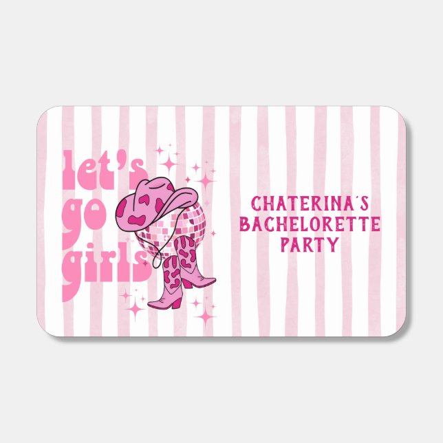Lets Go Girls Disco Cowgirl Bachelorette Party  Matchboxes (Front)
