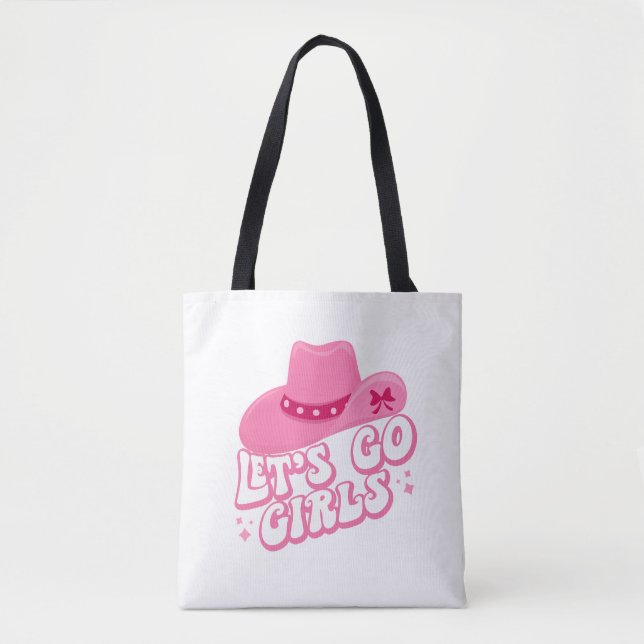 Let's Go Girls, Girls Trip, Retro Graphic Tote Bag (Front)