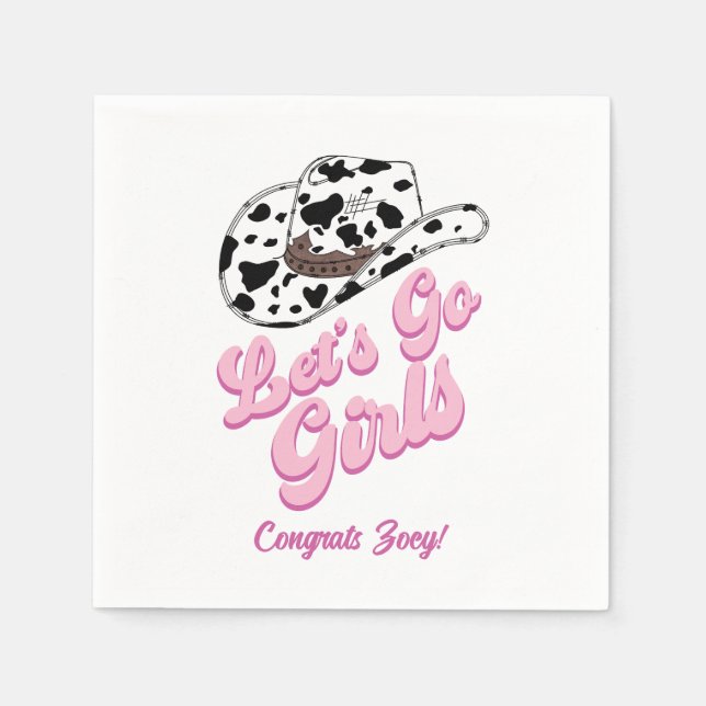 Let's Go Girls Nashville Pink Bachelorette Napkins (Front)