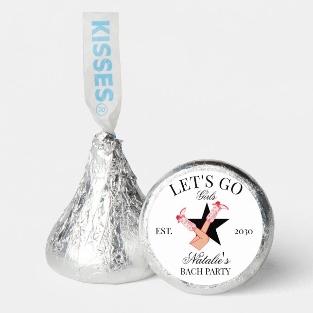 Let's Go Girls Personalized Cowgirl Bachelorette Hershey®'s Kisses® (Front)