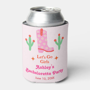 Let's Go Girls Pink Cowgirl Bachelorette Party  Can Cooler