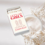 Lets go girls. Red Cowgirl bachelorette  Matchboxes<br><div class="desc">Ignite the party spirit and keep the fire burning with our "Let's Go Girls" Red Cowgirl Boot Matchbox for bachelorette festivities! This unique and stylish matchbox is the perfect accessory to add a touch of Nashville charm to your celebration. Featuring a vibrant red cowgirl boot design, our matchbox captures the...</div>