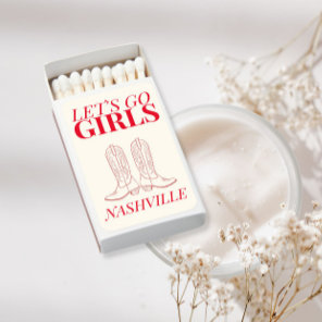 Lets go girls. Red Cowgirl bachelorette  Matchboxes