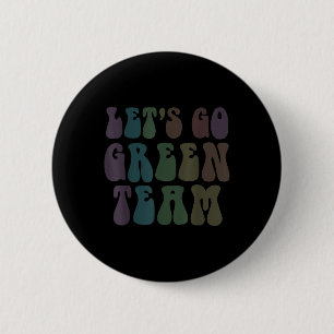 Lets Go Green Team Retro War Game 60s Summer Camp Button
