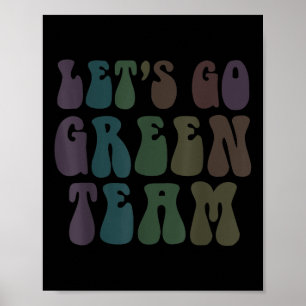 Lets Go Green Team Retro War Game 60s Summer Camp  Poster